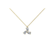 Pendentif diamant rond et diamants poires 0.34 carat or rose Mellissa